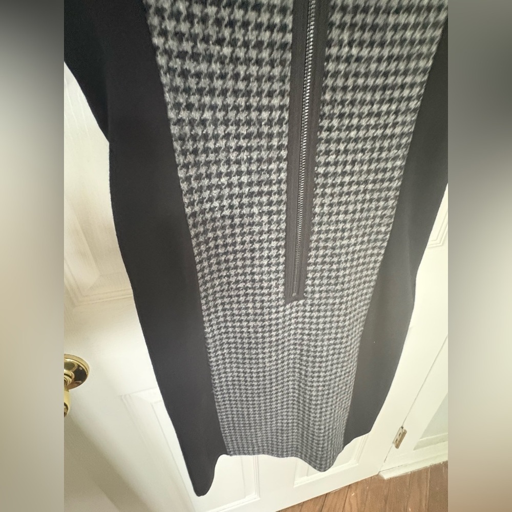 J.Crew Mixed Houndstooth Tweed & Leather Dress | Size 2 Tall | Classic Career - Picture 12 of 12
